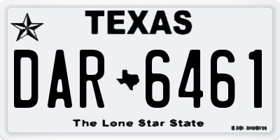 TX license plate DAR6461