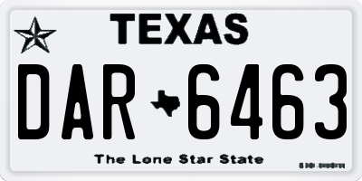 TX license plate DAR6463
