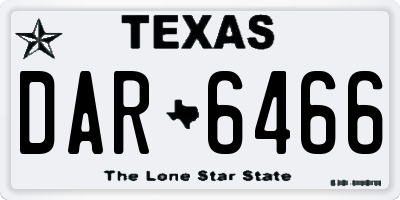 TX license plate DAR6466