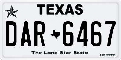 TX license plate DAR6467