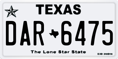 TX license plate DAR6475