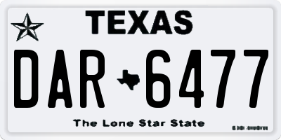 TX license plate DAR6477