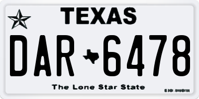 TX license plate DAR6478