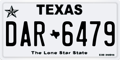 TX license plate DAR6479