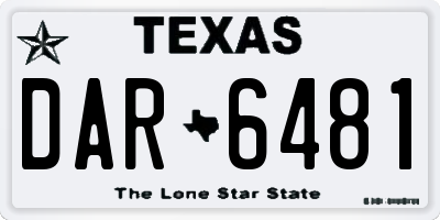 TX license plate DAR6481