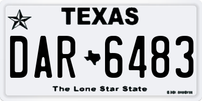 TX license plate DAR6483