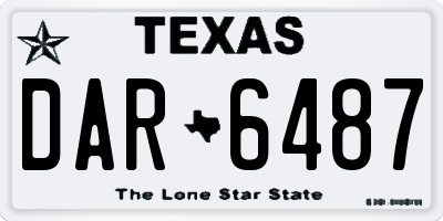 TX license plate DAR6487