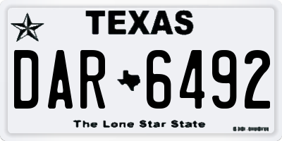TX license plate DAR6492