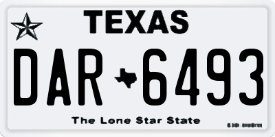 TX license plate DAR6493