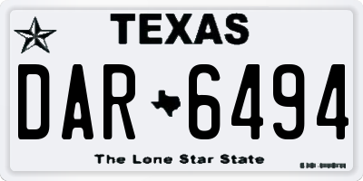 TX license plate DAR6494
