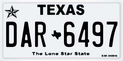 TX license plate DAR6497