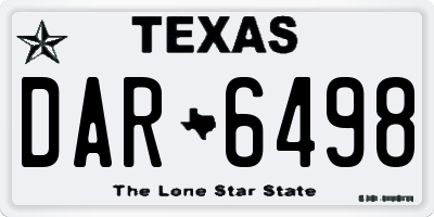 TX license plate DAR6498