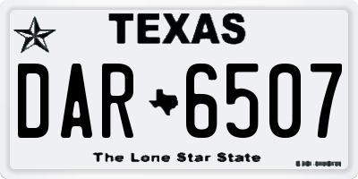 TX license plate DAR6507