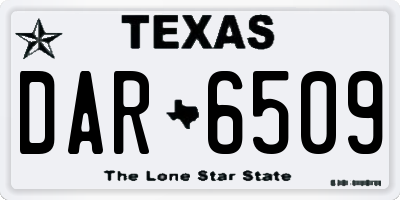TX license plate DAR6509