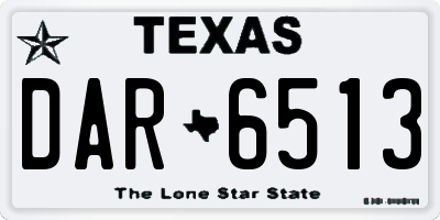 TX license plate DAR6513
