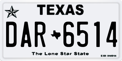TX license plate DAR6514