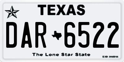 TX license plate DAR6522