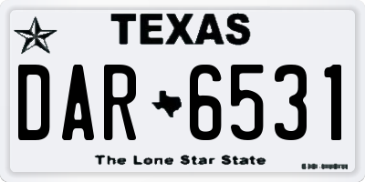 TX license plate DAR6531
