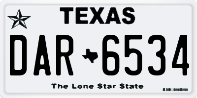 TX license plate DAR6534