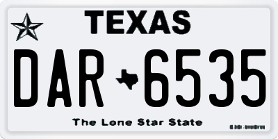 TX license plate DAR6535