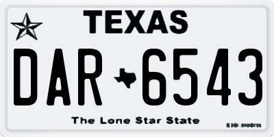 TX license plate DAR6543