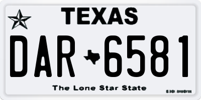TX license plate DAR6581