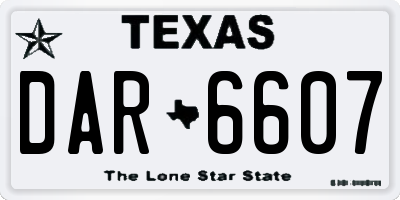 TX license plate DAR6607