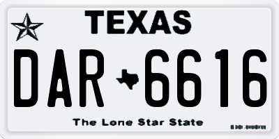 TX license plate DAR6616