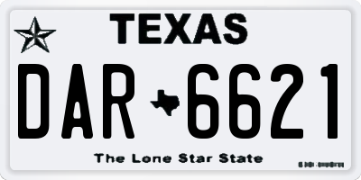 TX license plate DAR6621