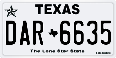 TX license plate DAR6635