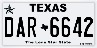 TX license plate DAR6642