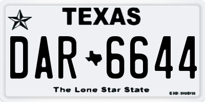 TX license plate DAR6644