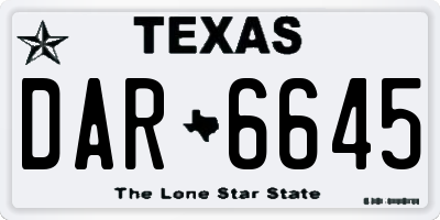 TX license plate DAR6645
