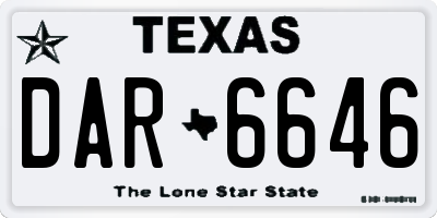 TX license plate DAR6646