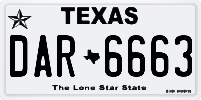 TX license plate DAR6663