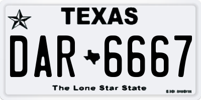 TX license plate DAR6667