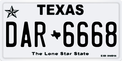TX license plate DAR6668