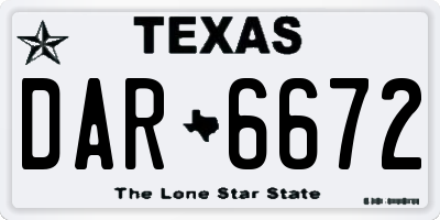 TX license plate DAR6672