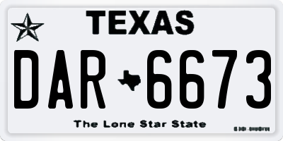 TX license plate DAR6673
