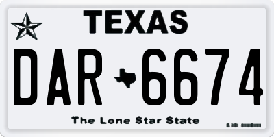 TX license plate DAR6674
