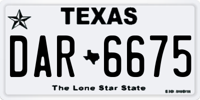 TX license plate DAR6675