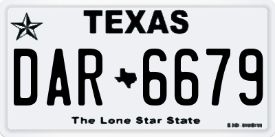 TX license plate DAR6679