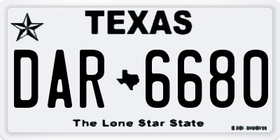 TX license plate DAR6680