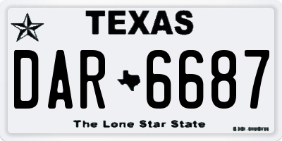 TX license plate DAR6687
