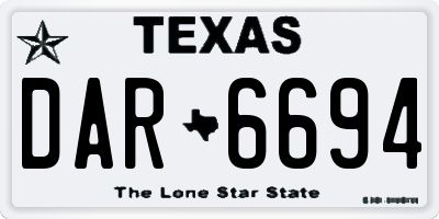 TX license plate DAR6694