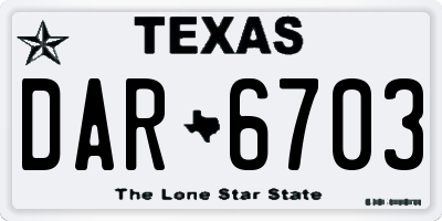 TX license plate DAR6703