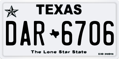 TX license plate DAR6706