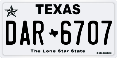 TX license plate DAR6707