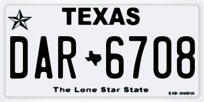 TX license plate DAR6708