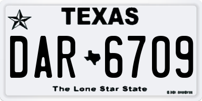 TX license plate DAR6709